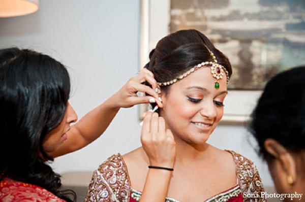 Indian wedding bride makeup hair jewelry | Photo 12673