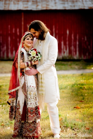indian wedding couple portrait outdoors