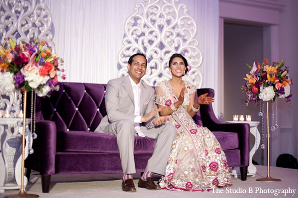 This Indian bride and groom celebrate their wedding festivities in North Carolina. They have a portrait session for their sangeet, wedding ceremony, and reception.