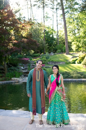 indian wedding sangeet portraits outdoor