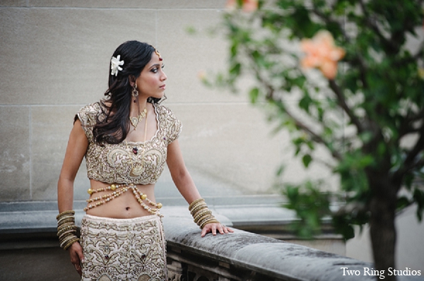 An Indian bride and groom have a traditional Hindu ceremony. They take advantage of their gorgeous wedding venue for some amazing portraits.
