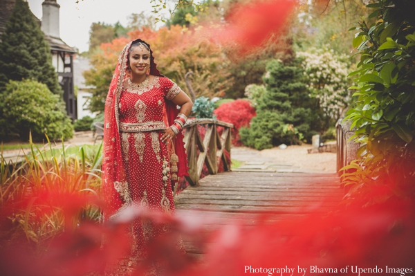indian wedding portrait bride garden