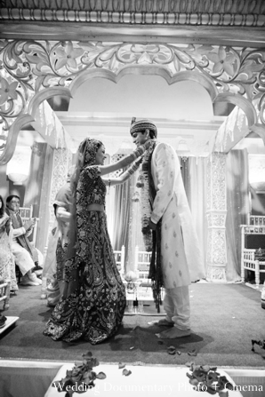 indian-wedding-ceremony-groom-bride-black-white