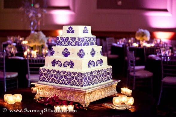 Blue and purple indian wedding cakes