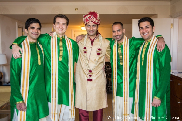 indian wedding getting ready groom groomsmen