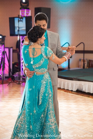 indian wedding bride groom dancing reception