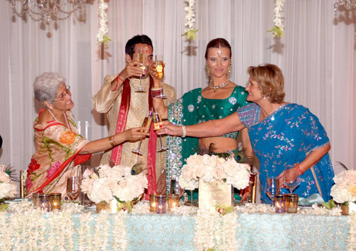 Indian wedding, bride & groom reception
