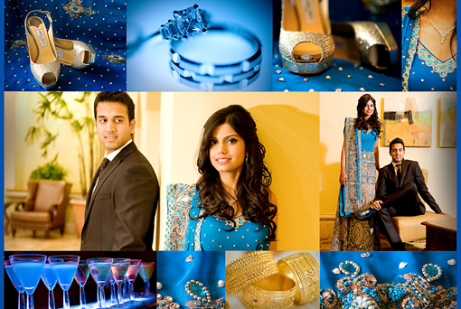 Indian wedding details, blue