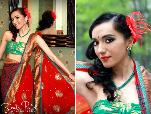 Modern indian bride sari style 1
