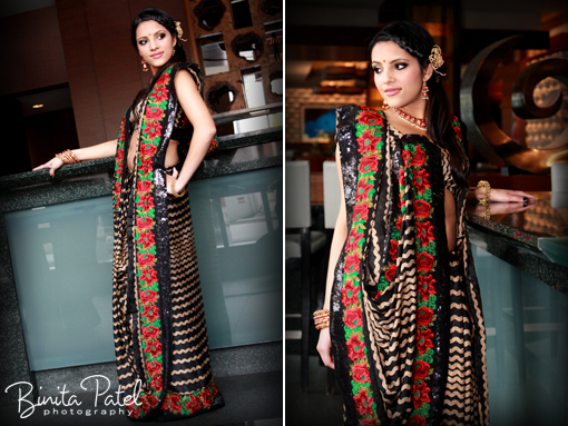 Modern indian bride sari style 4