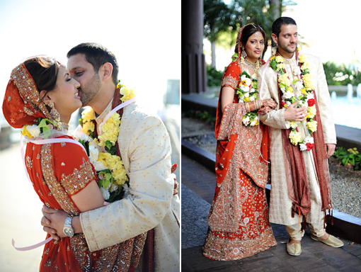 Indian wedding, bride and groom copy