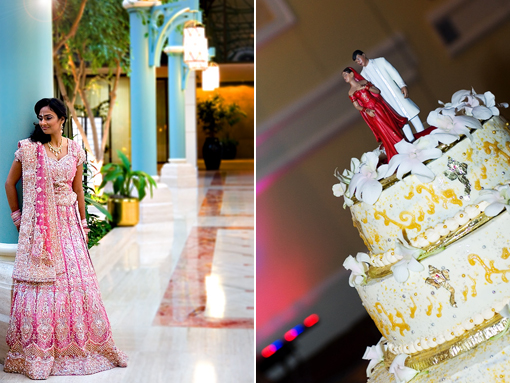 Indian wedding, bride and groom, pink bridal lengha copy