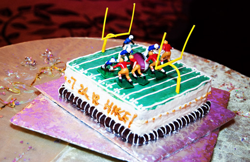 Indian wedding groom's cake football