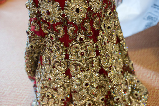 Indian wedding, red bridal lengha 1