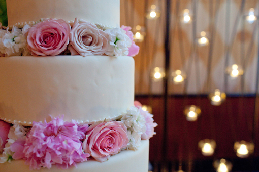 Indian wedding cake, pink and creme