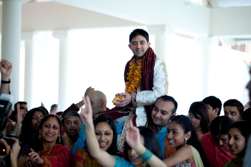 Indian wedding baraat groom's enterance
