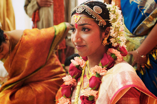 Indian bride tearing