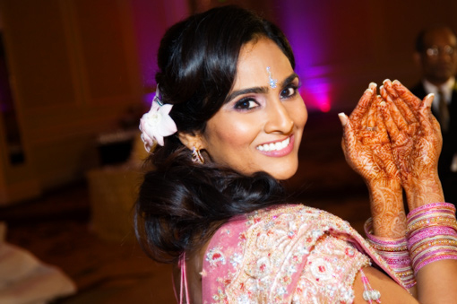 Modern indian bride, pink bridal lengha 1