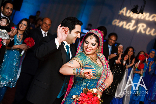 Indian bride and groom first dance