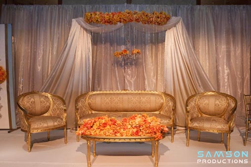 Tiffany blue and orange, indian wedding sweetheart table