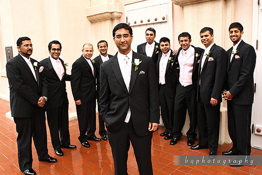 Indian wedding, groom and groomsman