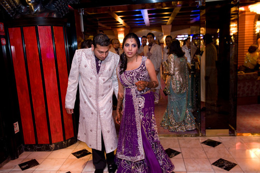 Indian wedding, sangeet, indian bride purple lengha 3