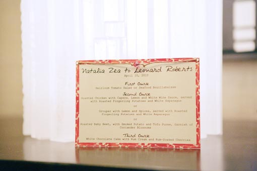 Indian wedding menu