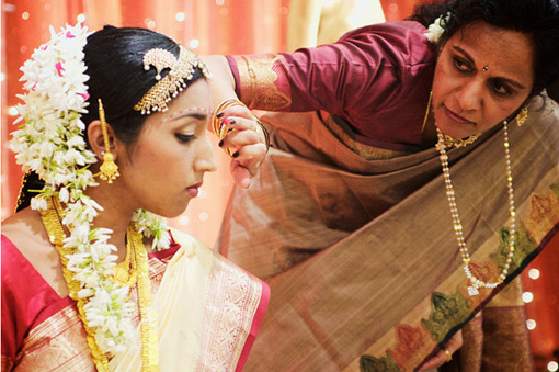 Indian wedding, south indian bride, tikka