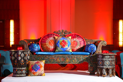 Indian-wedding-sangeet-blue-sofa