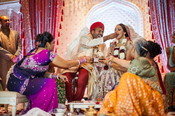Indian wedding traditions at this elegant Atlanta Indian wedding ceremony.