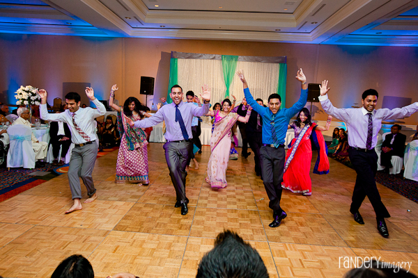 Indian wedding tradition includes a dance performance for the Indian bride and groom.
