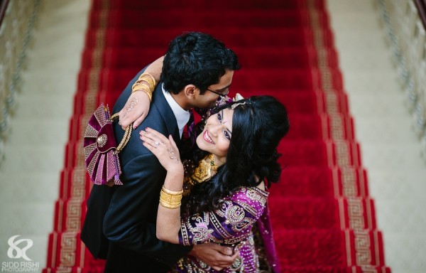 Indian bride and groom in professional Indian wedding photography.