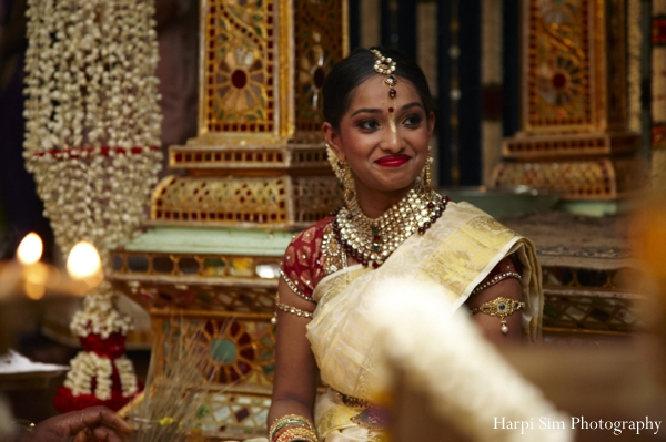 South indian bride at her Indian wedding ceremony.