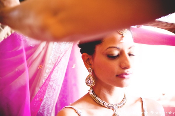 Indian bride pink makeup and bridal hair ideas.