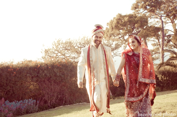 Indian wedding photography captures portrait of Indian bride and groom.