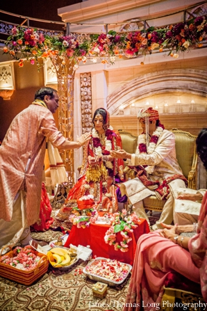 indian wedding ceremony with indian bride and groom.