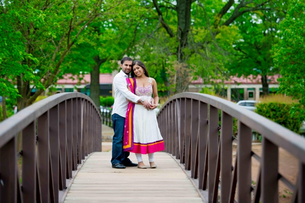 Ideas for an Indian wedding engagement shoot in the park.