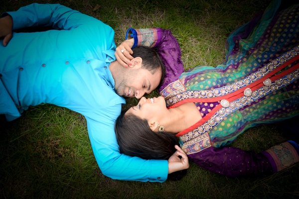Professional indian wedding photography captures engagement shoot.