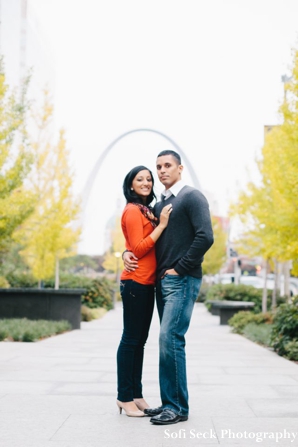 Engagement wedding photos in the park outdoors
