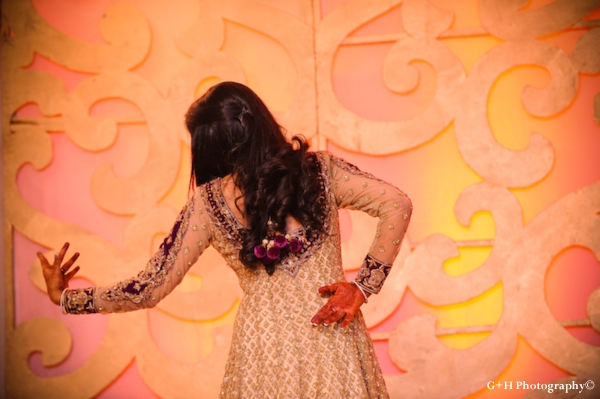 Indian bride in indian wedding outfit at engagement party