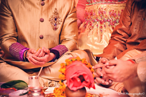 Indian wedding tradition and rituals at engagement party