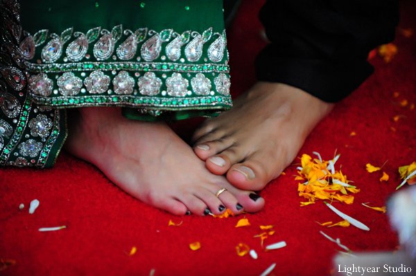Close up of a traditional indian wedding custom.