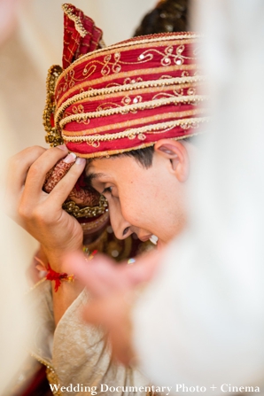 Indian groom at indian wedding ceremony