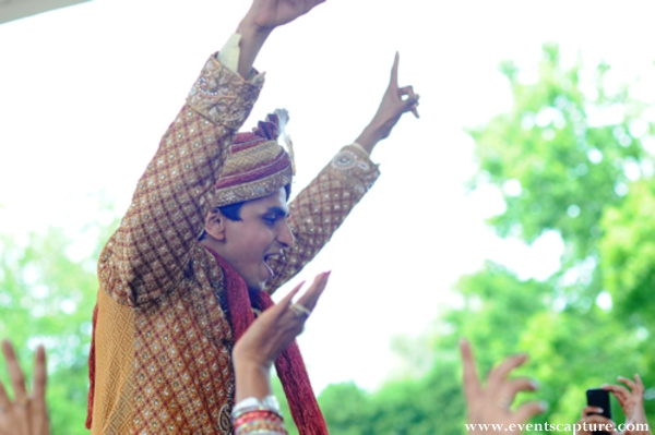 indian groom at his baraat before the indian wedding ceremony