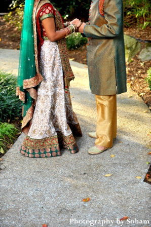 Indian wedding portrait of indian bride and groom