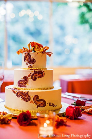 Indian wedding cake with henna or mehndi designs.