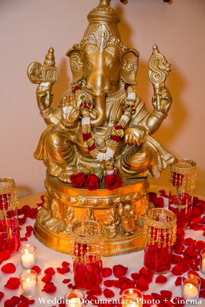 Indian wedding decor of ganesh statue