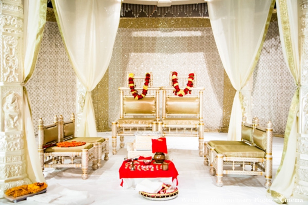 indian wedding mandap and altar for traditional ceremony