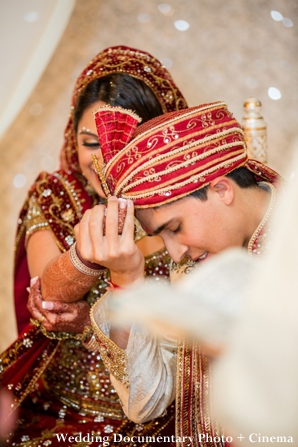 Indian wedding ceremony with indian bride and groom