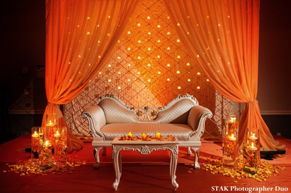 Indian wedding reception decor for Indian bride and groom